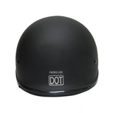 RHD102 Polo Flat Black Half Helmet Back View