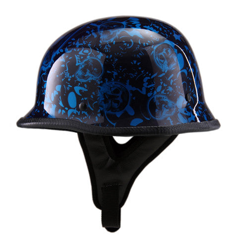 RHD103 German Boneyard Blue Half Helmet Side View