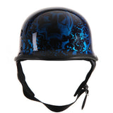RHD103 German Boneyard Blue Half Helmet Front View
