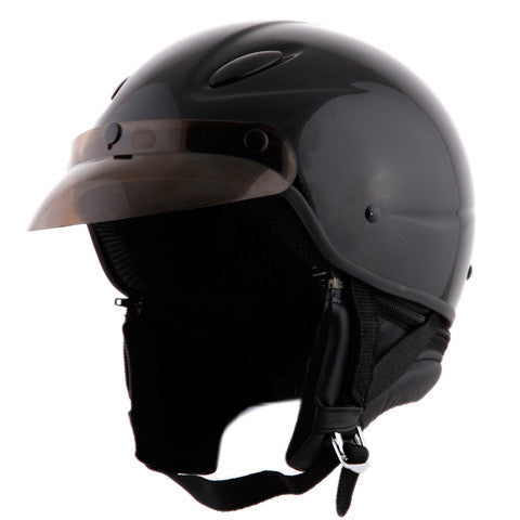 RHD40V Black Half Helmet Perspective View
