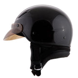 RHD40V Black Half Helmet Side View