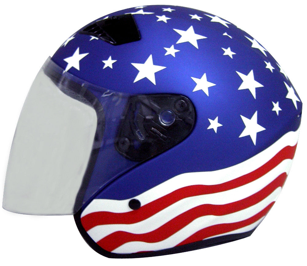 Rodia RK5 Flip Shield Scooter Helmet (Star & Stripe)